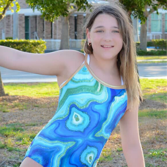 Blue Jade Stones Leotard