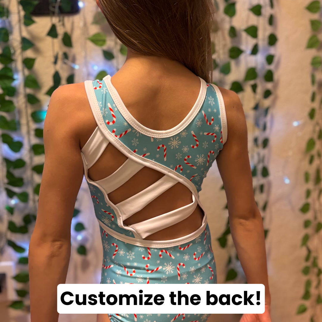 Candy Cane Blue Leotard