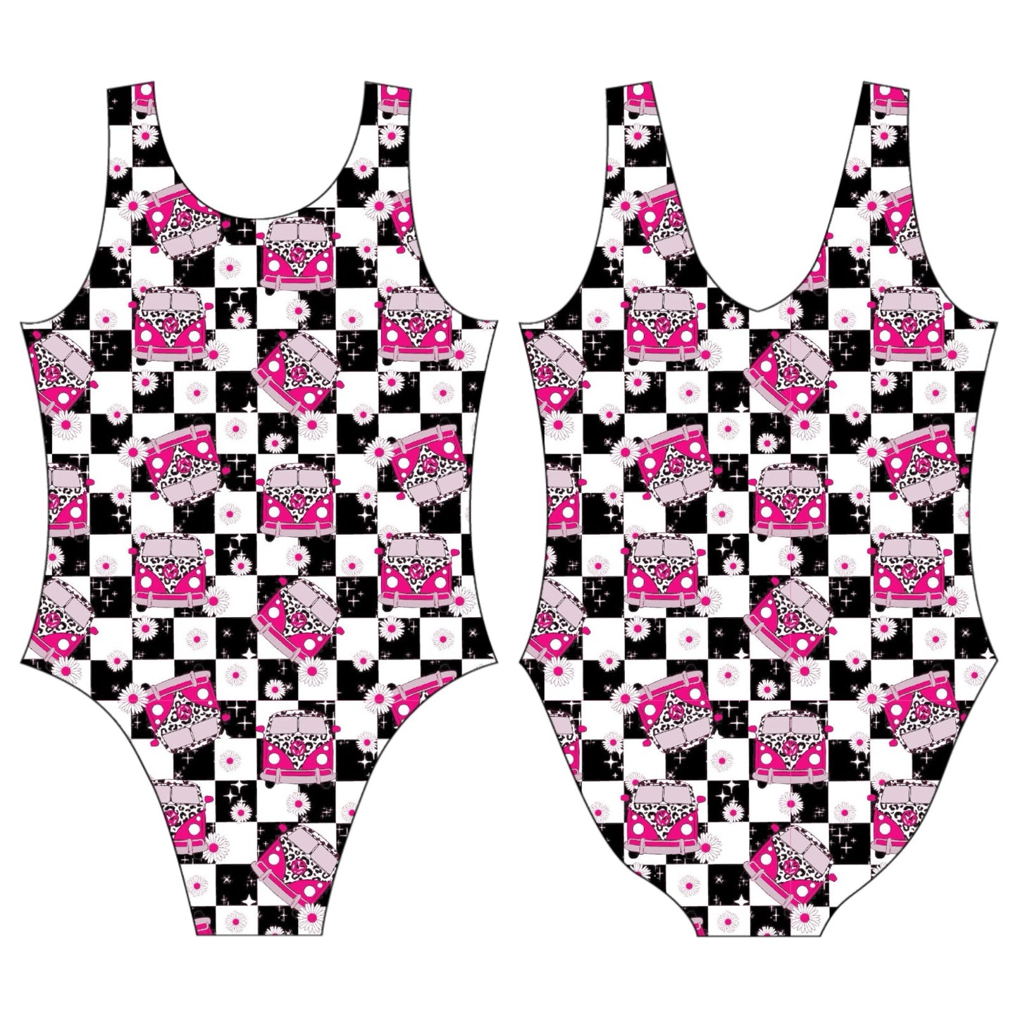 Checker Pink VW Leotard