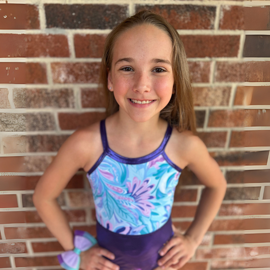Mystic Teal Blooms Leotard