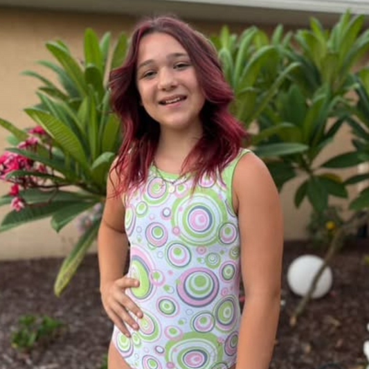 Pink Goes Good with Green Leotard