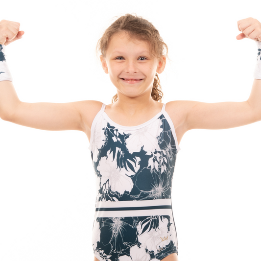 Teal Hibiscus Leotard