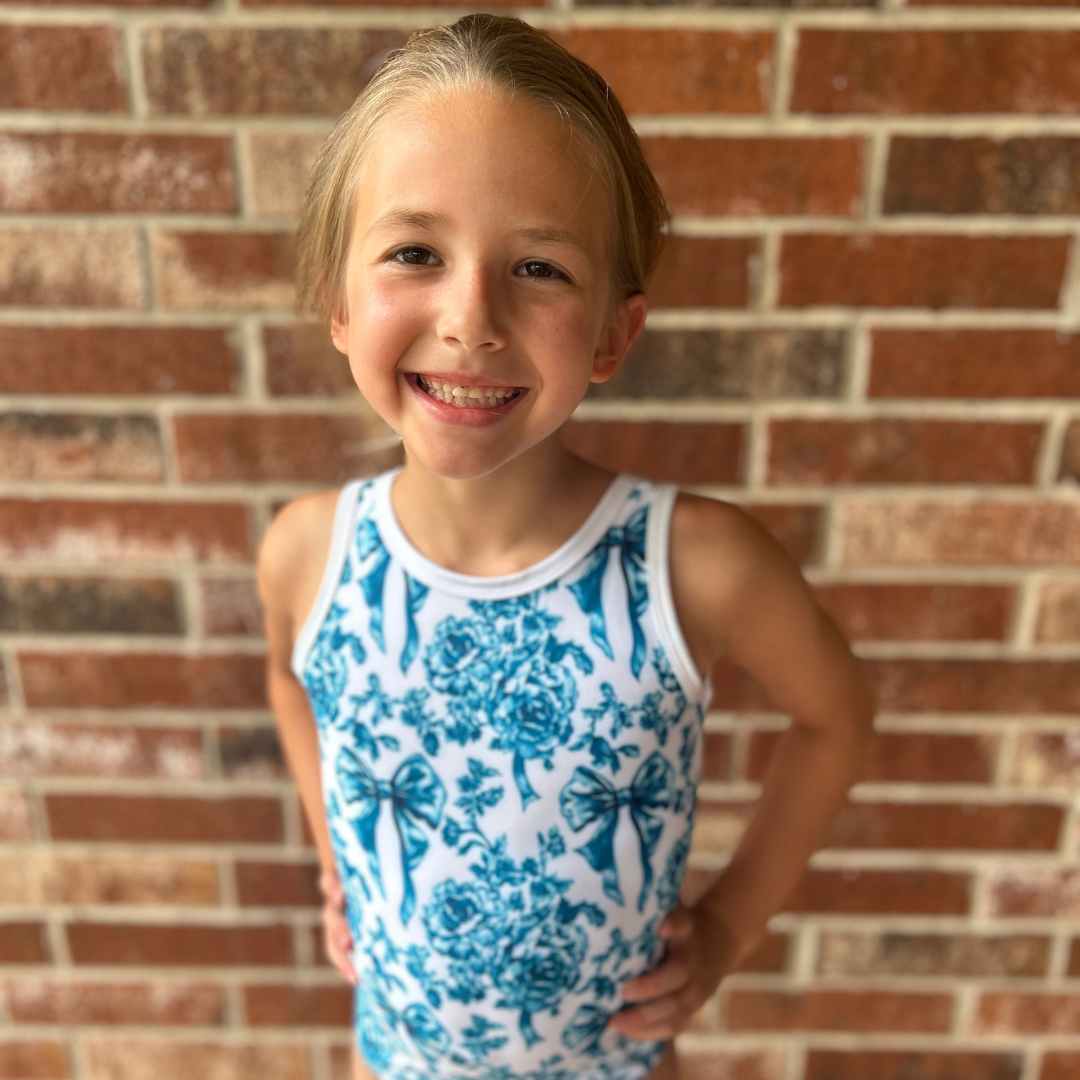 Turquoise Floral Bows Leotard