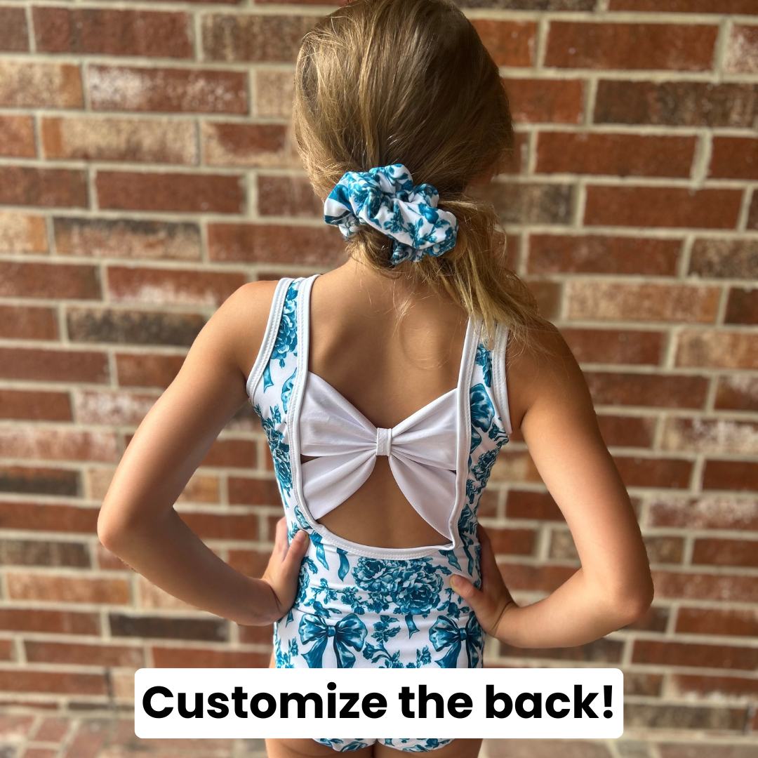 Turquoise Floral Bows Leotard