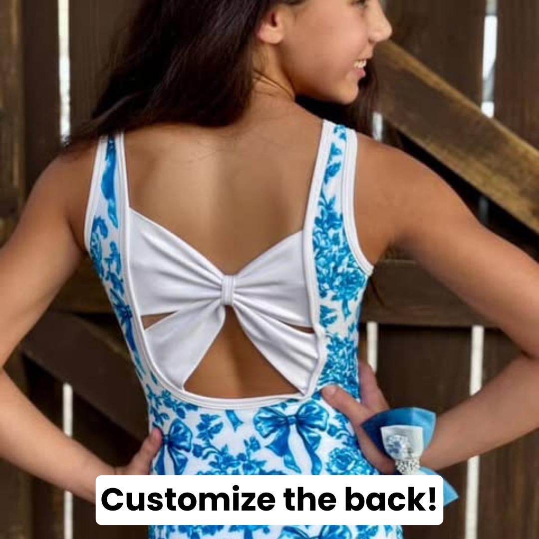 Turquoise Floral Bows Leotard