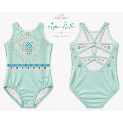 Aqua Belle Leotard *With Rhinestones*