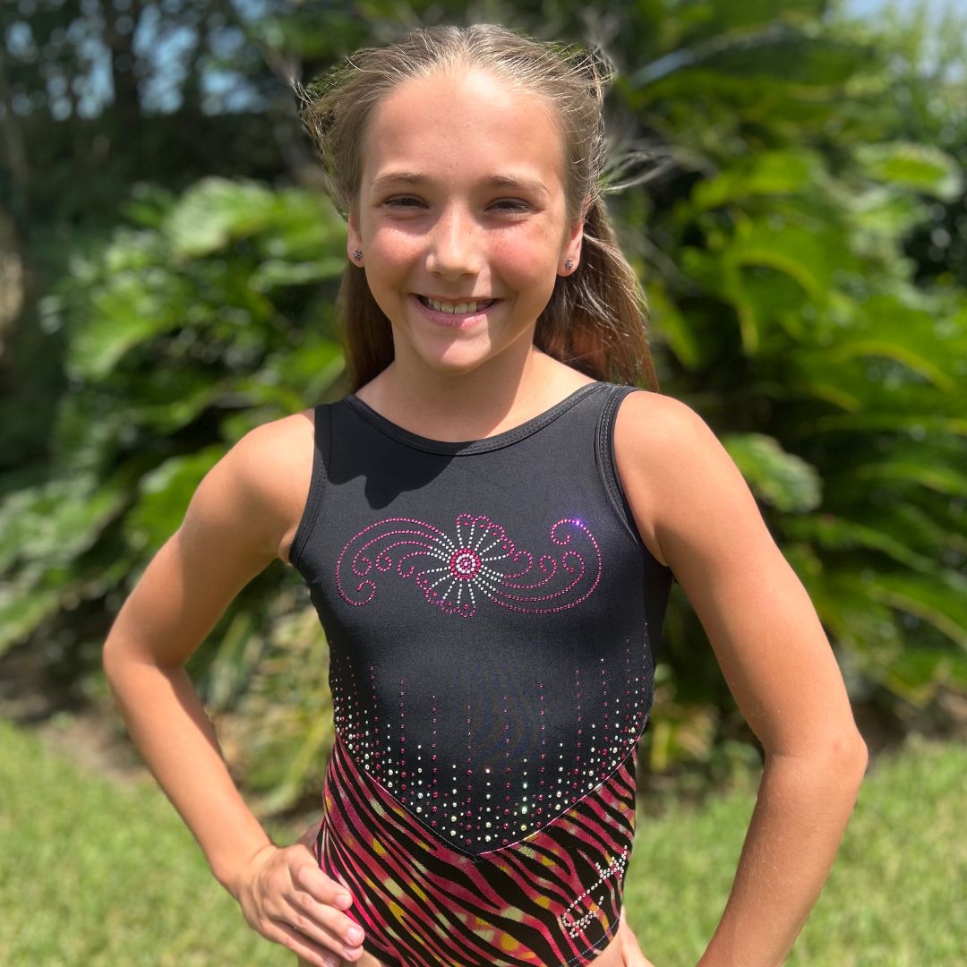 Wild Zebra Luxe Leotard *With Rhinestones*