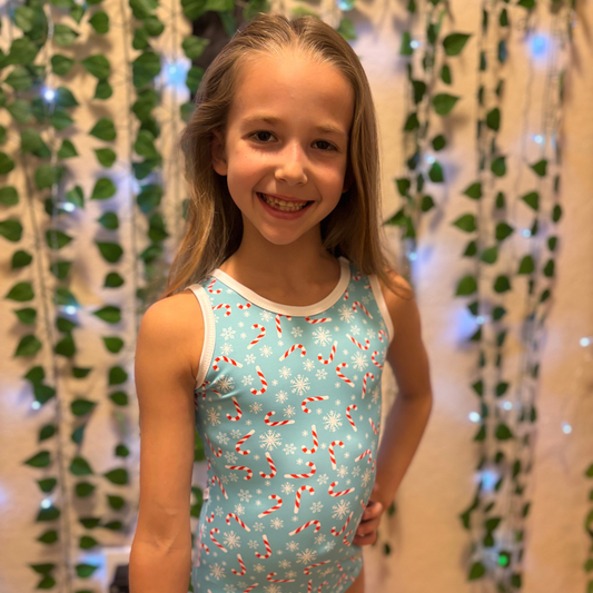Candy Cane Blue Leotard