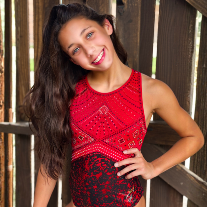 Fierce and Fiery Leotard *With Rhinestones*