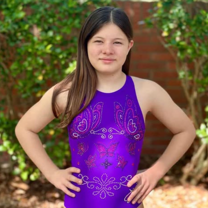 Royal Butterfly Flight Leotard *With Rhinestones*